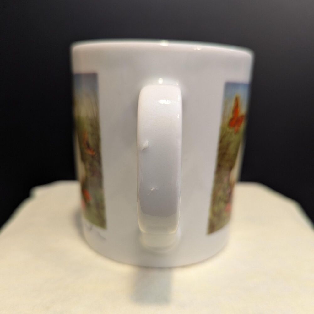 Rare Vintage Pozzani - Brazil 8oz Bunny Mug - Easter Butterfly Rabbit Coffee Cup - Picture 7 of 16